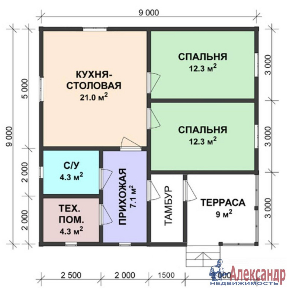 Бесплатный проект дома 9 на 9