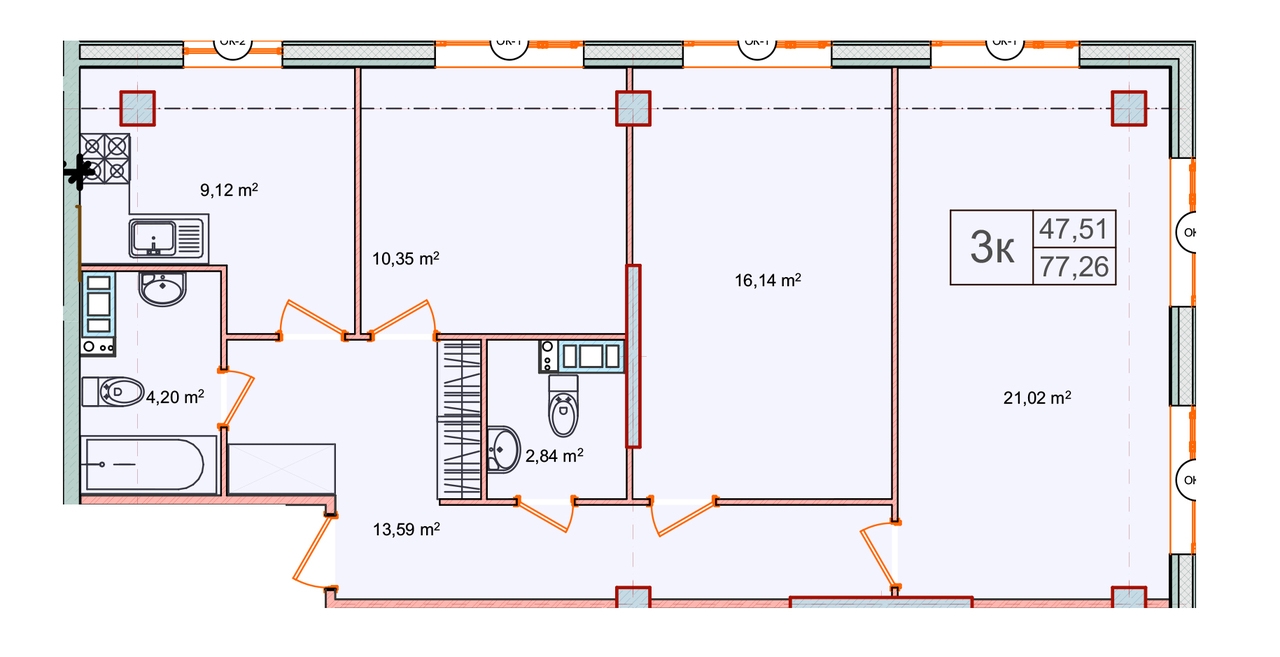 Планировка квартиры 63 кв м 3 комнаты