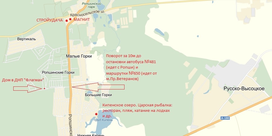 Ропша санкт петербург карта