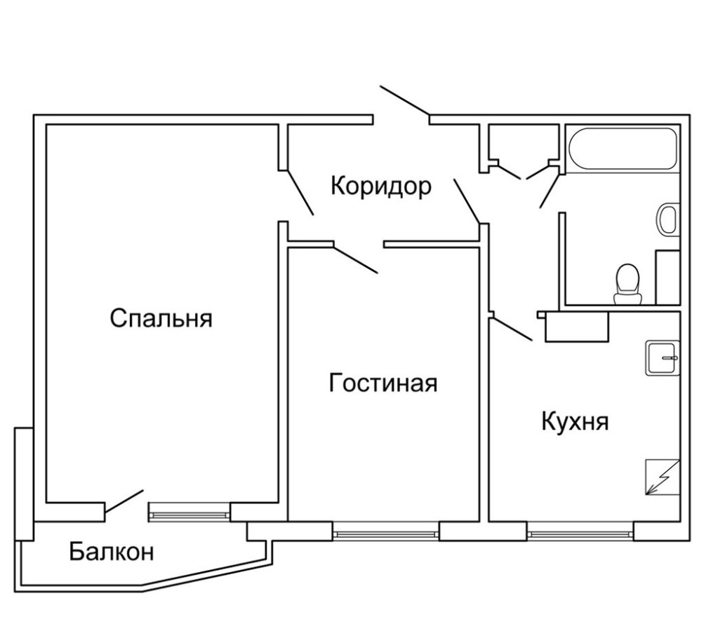 П-44 двухкомнатная квартира планировка