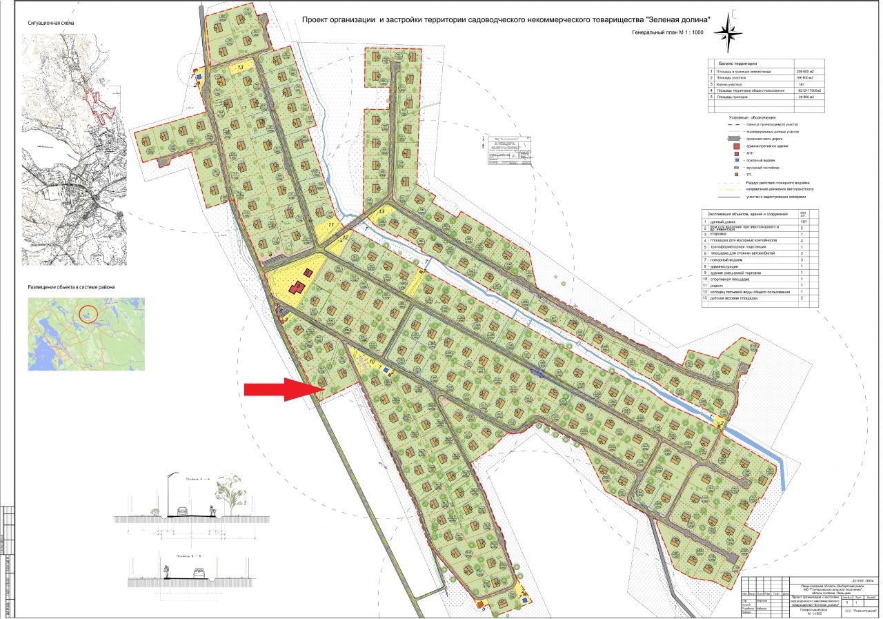 Проект организации и застройки территории садоводческого товарищества