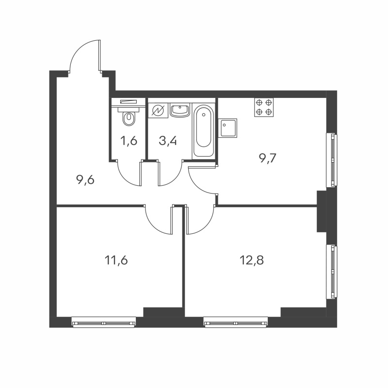 План квартиры 48 кв м