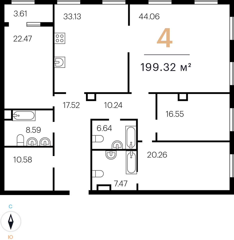 Продажа элитной квартиры 200 м2 в новостройке, Петровский пр., д.11 ...